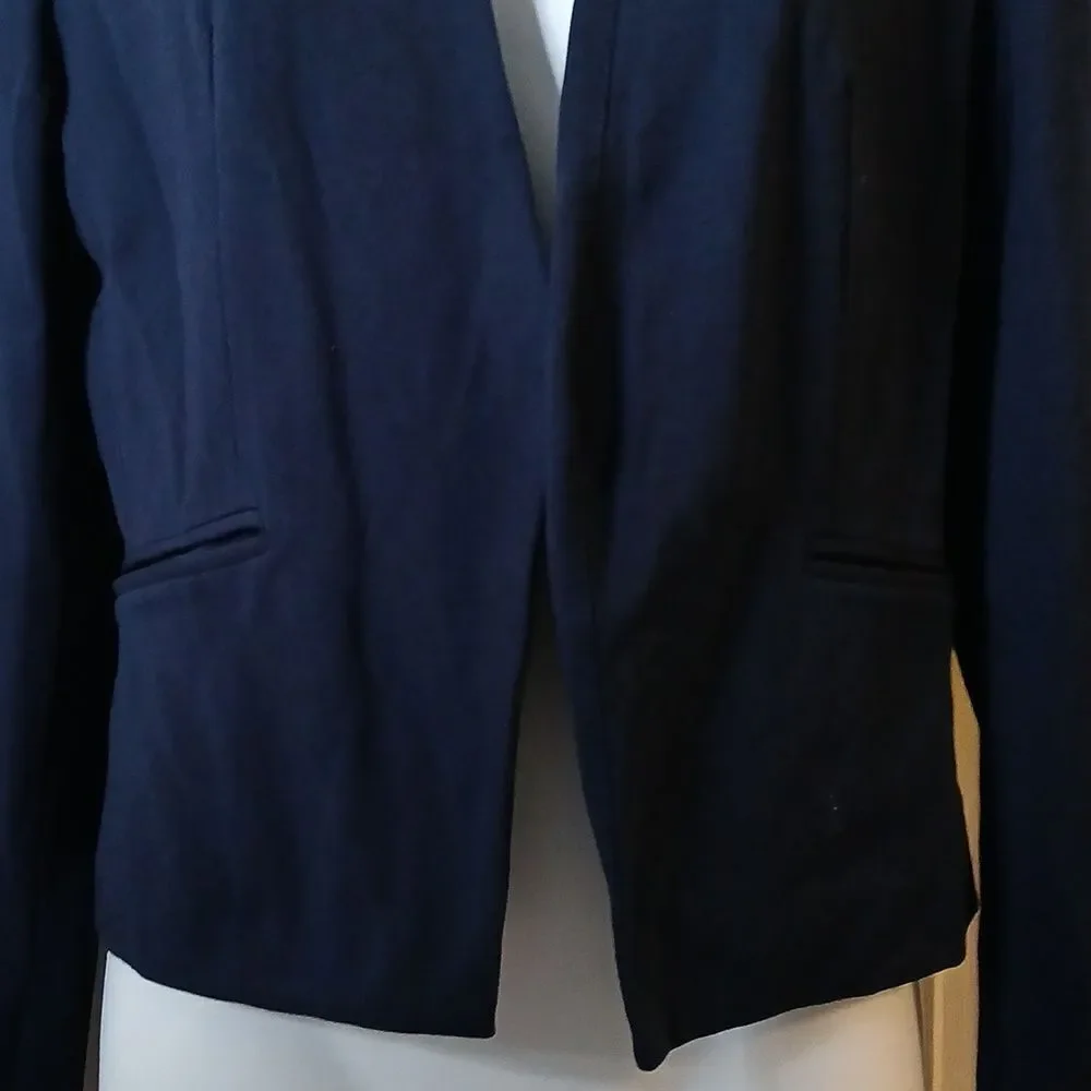 Mario Serrani Italy open front navy blue blazer with pockets lined blazer Sz 6